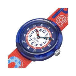 Montre FLIK FLAK Classroom Creations enfant cadran rose bracelet pet recycle rouge