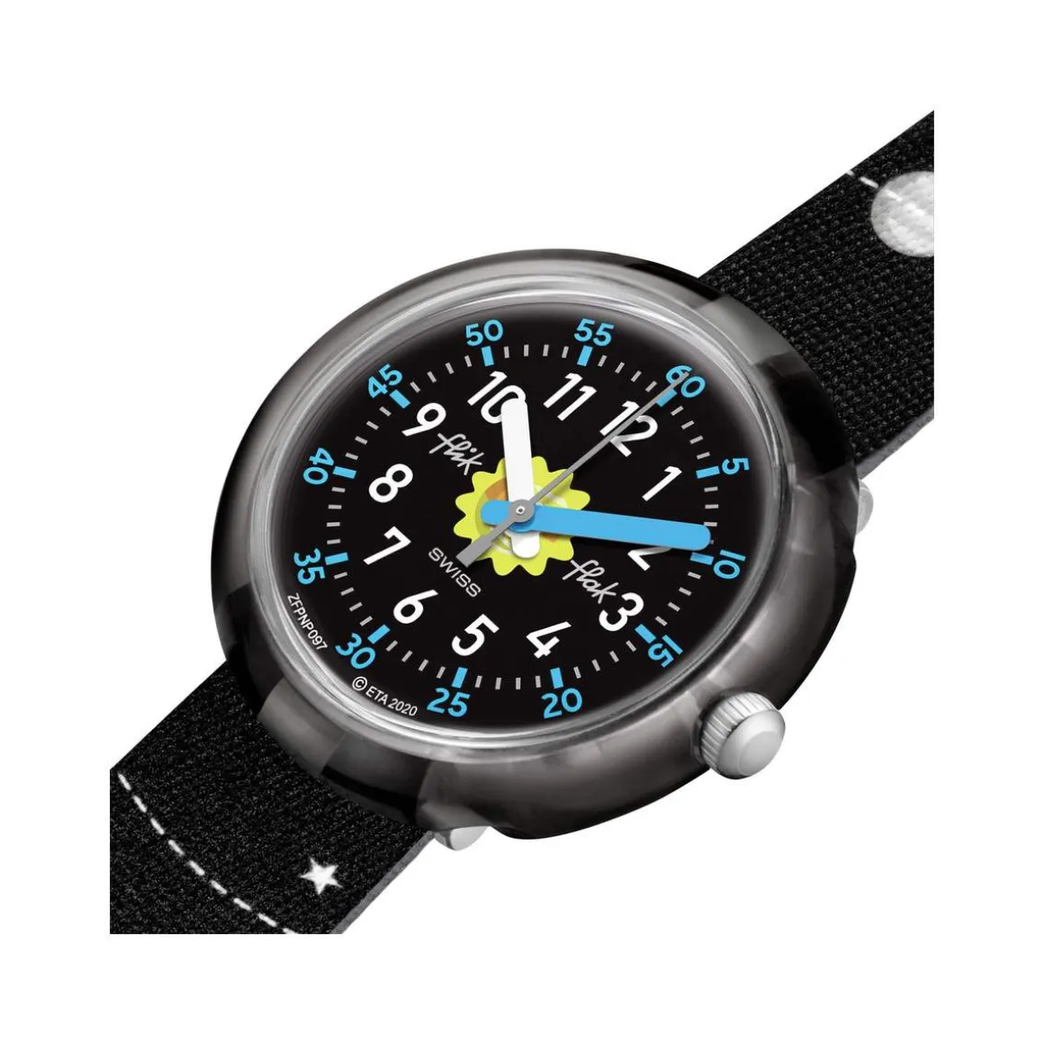 Montre Flik Flak enfant noir matériaux biosourcés