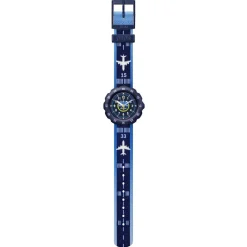 Montre Flik Flak Future dreams Take off enfant plastique biosourcé bracelet PET recyclé bleu