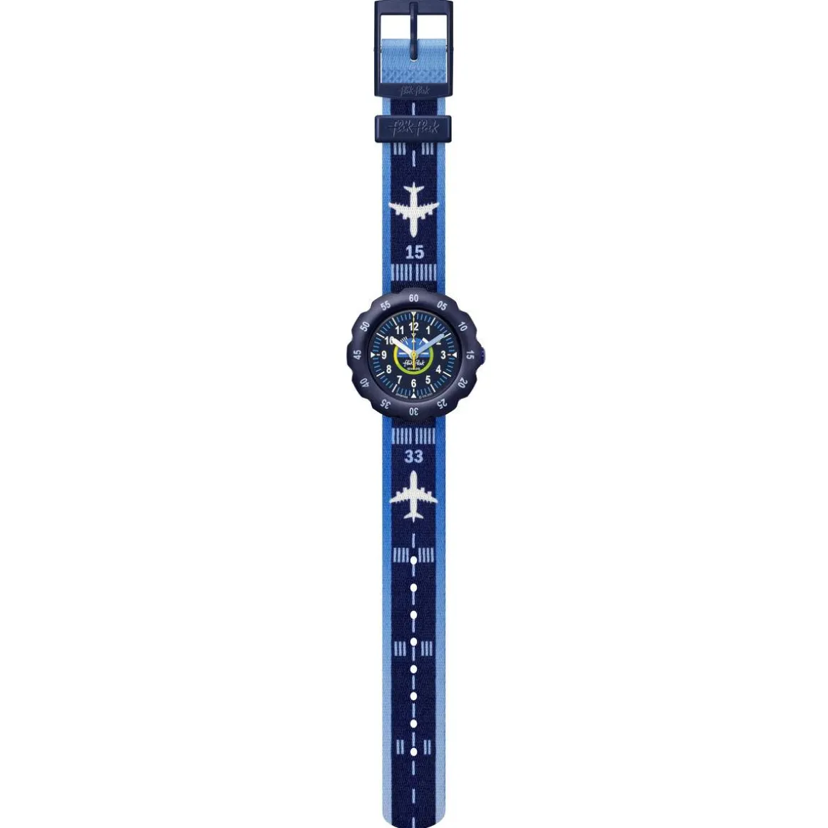 Montre Flik Flak Future dreams Take off enfant plastique biosourcé bracelet PET recyclé bleu
