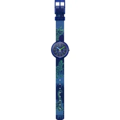 Montre Flik Flak Gameland Cyberozaurus enfant plastique biosourcé bracelet PET recyclé bleu
