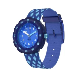 Montre FLIK FLAK let's get artsy enfant cadran bleu bracelet pet recycle bleu