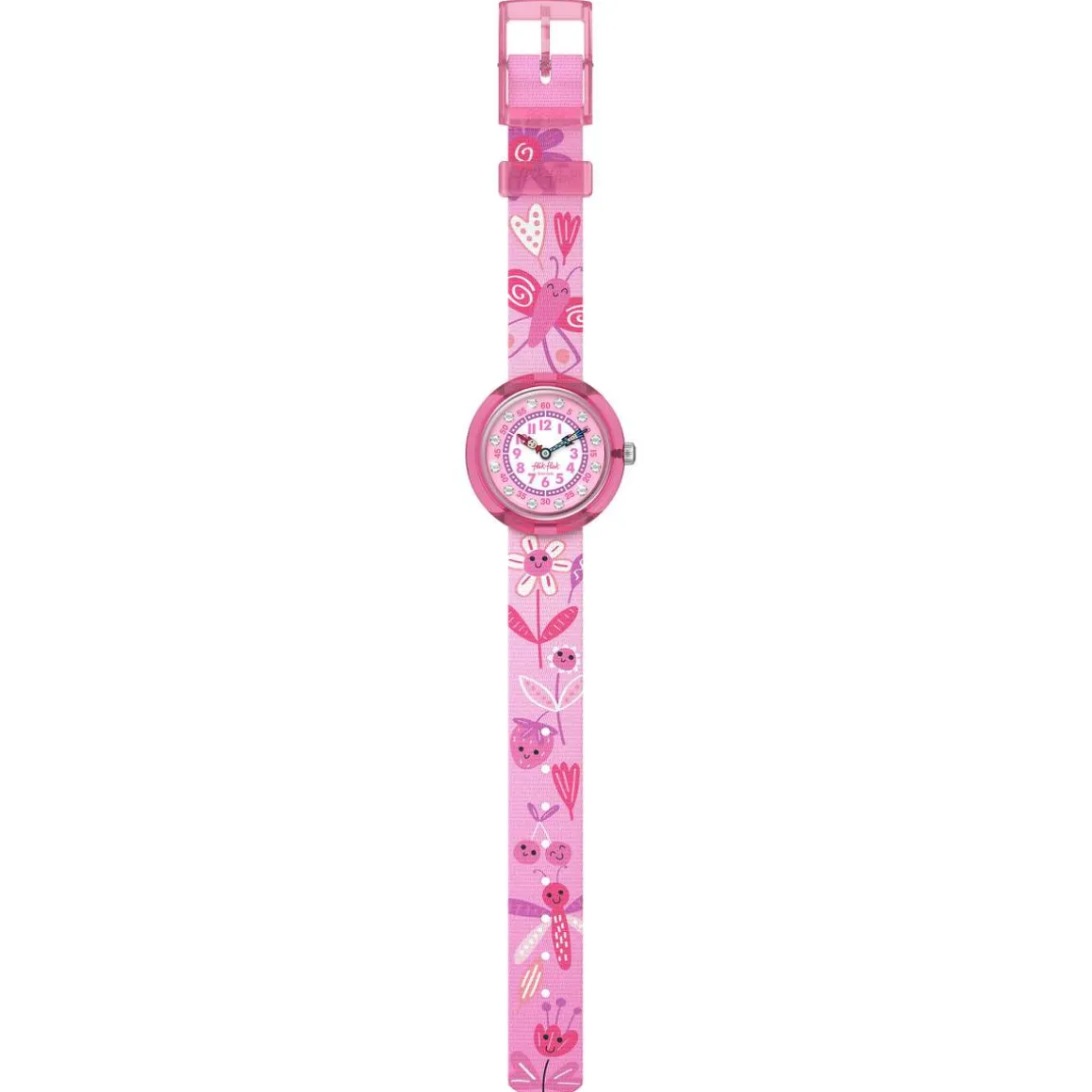 Montre FLIK FLAK let's get artsy enfant cadran rose bracelet pet recycle rose