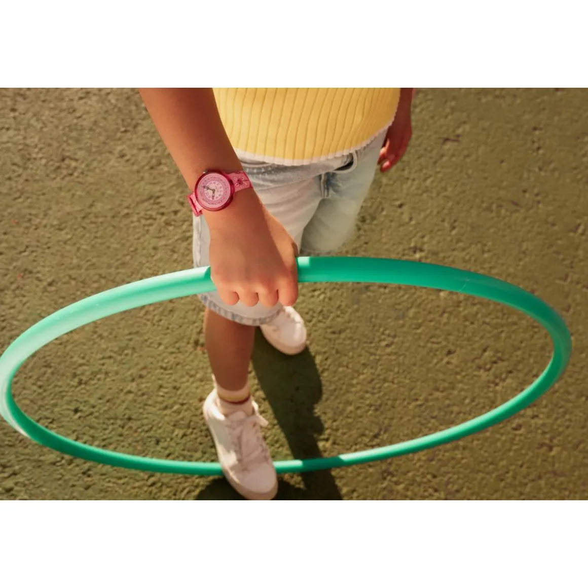 Montre FLIK FLAK let's get artsy enfant cadran rose bracelet pet recycle rose