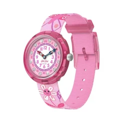 Montre FLIK FLAK let's get artsy enfant cadran rose bracelet pet recycle rose