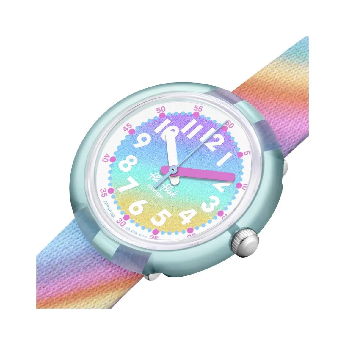 Montre FLIK FLAK LIQUID RAINBOW enfant bracelet pet recyclé rose