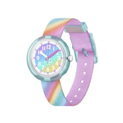 Montre FLIK FLAK LIQUID RAINBOW enfant bracelet pet recyclé rose