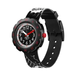 Montre Flik flak Move your body enfant plastique bisourcé bracelet tissu recyclé noir goal