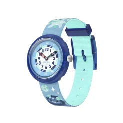 Montre FLIK FLAK mystic land enfant bracelet pet recycle bleu