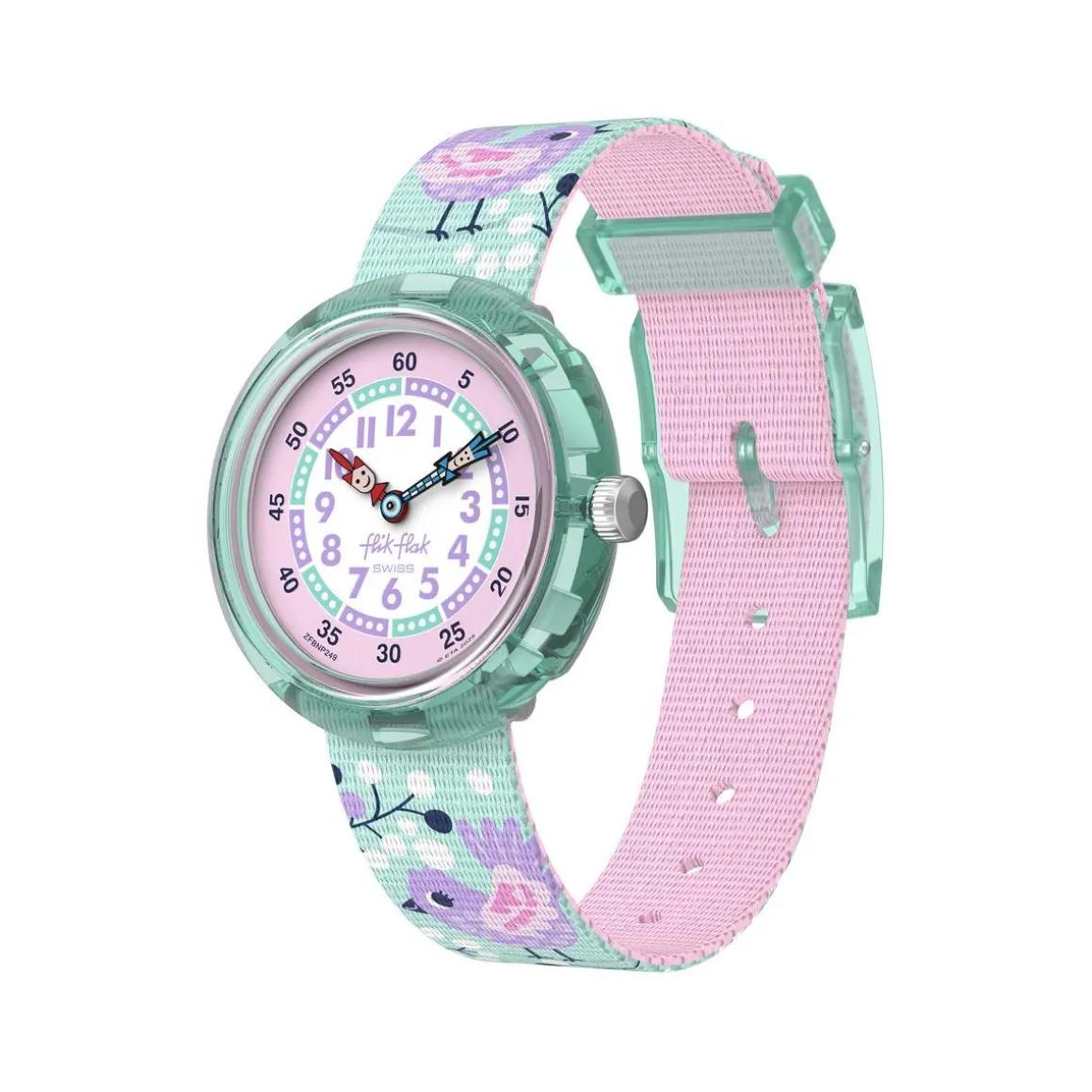 Montre FLIK FLAK pattern paradise enfant bracelet pet recycle vert