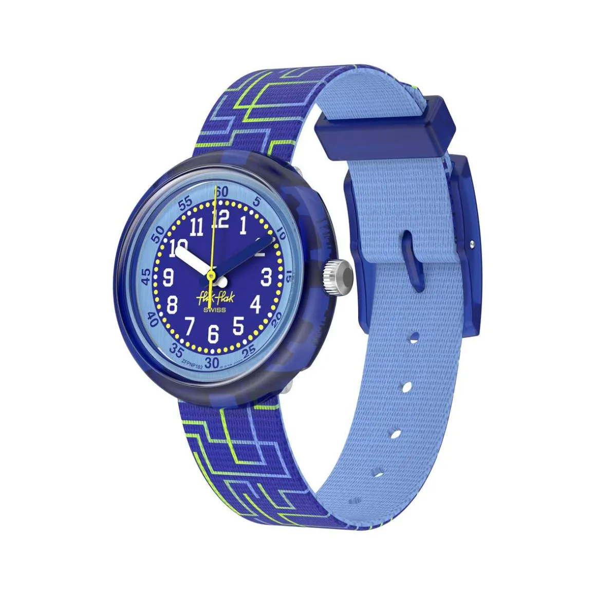Montre FLIK FLAK pattern paradise enfant bracelet pet recycle bleu
