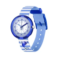Montre Flik Flak Shine bright Shining dolphin enfant plastique biosourcé bracelet PET recyclé bleu