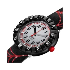 Montre Flik Flak Shine Bright Webaxus enfant plastique biosourcé bracelet silicone noir