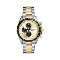 Montre FOSSIL autocross homme bracelet acier inoxydable bicolore