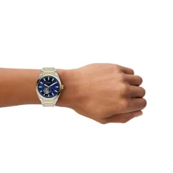 Montre FOSSIL automatic homme automatique, bracelet acier inoxydable bicolore jaune