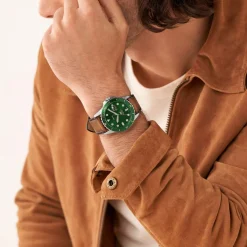 Montre FOSSIL Blue homme bracelet cuir marron
