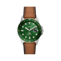 Montre FOSSIL Blue homme bracelet cuir marron