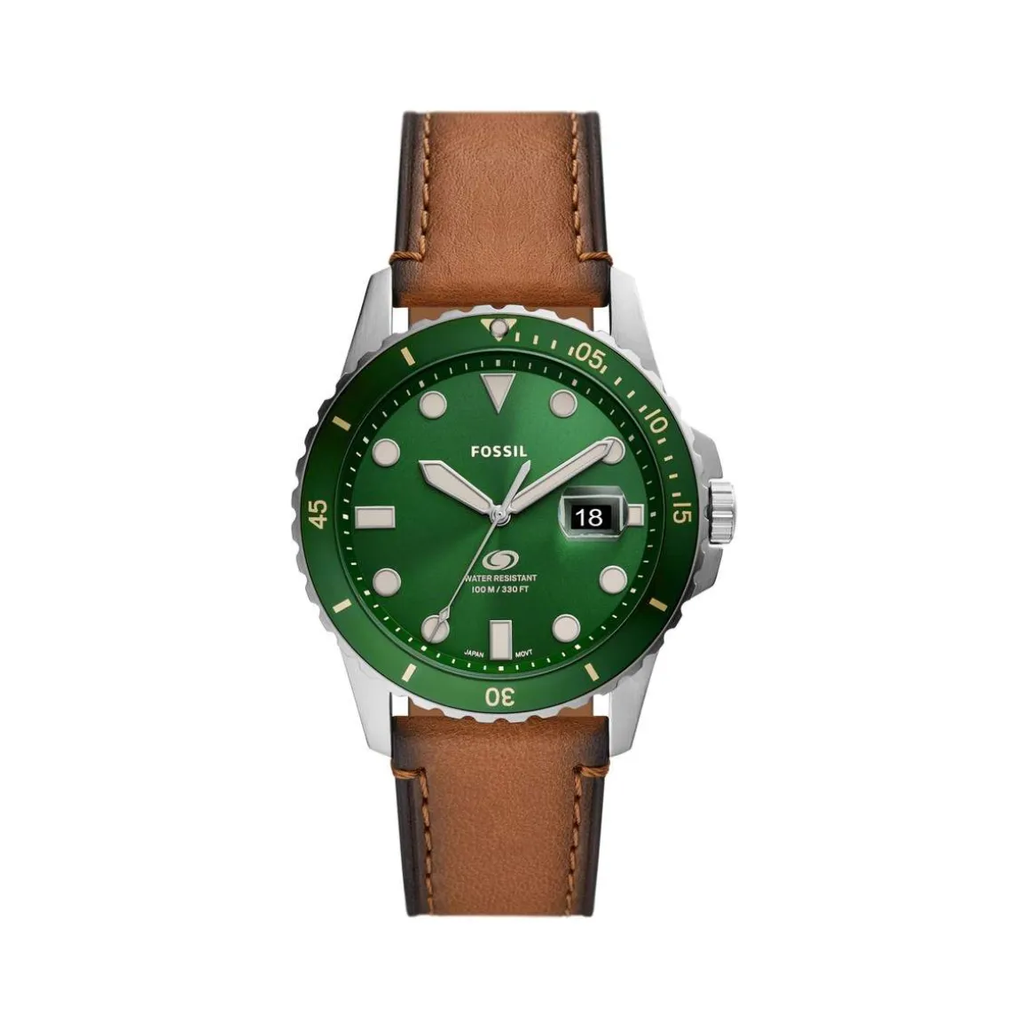 Montre FOSSIL Blue homme bracelet cuir marron