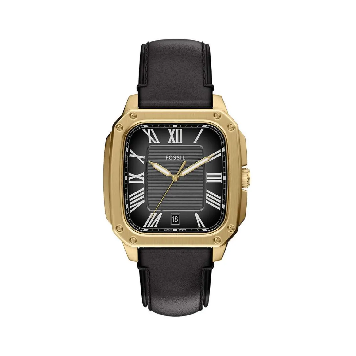 Montre FOSSIL crosby homme bracelet cuir noir