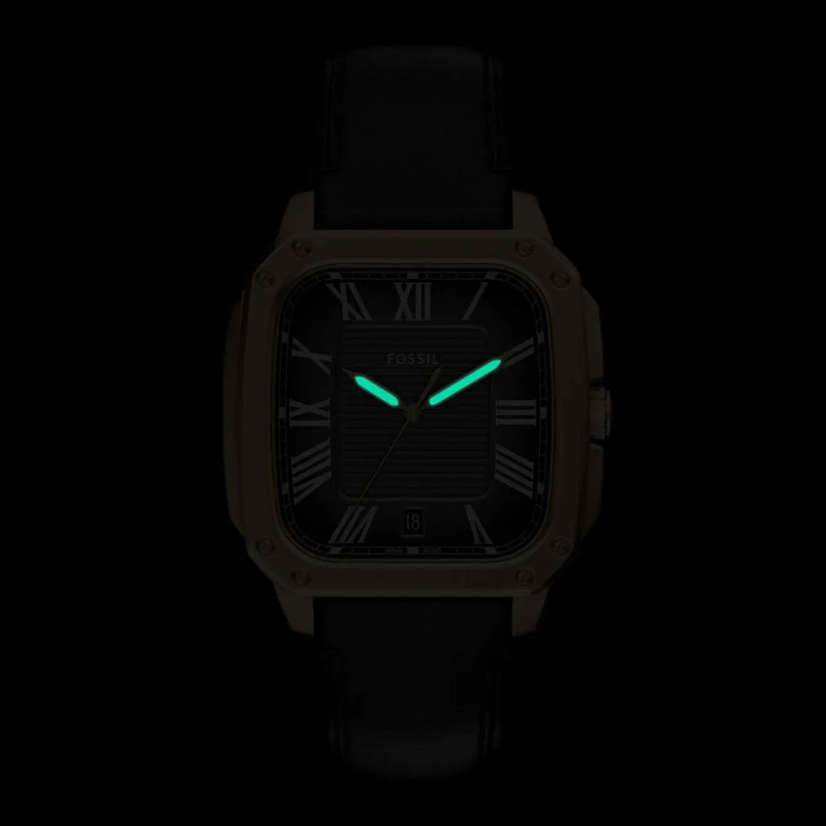 Montre FOSSIL crosby homme bracelet cuir noir