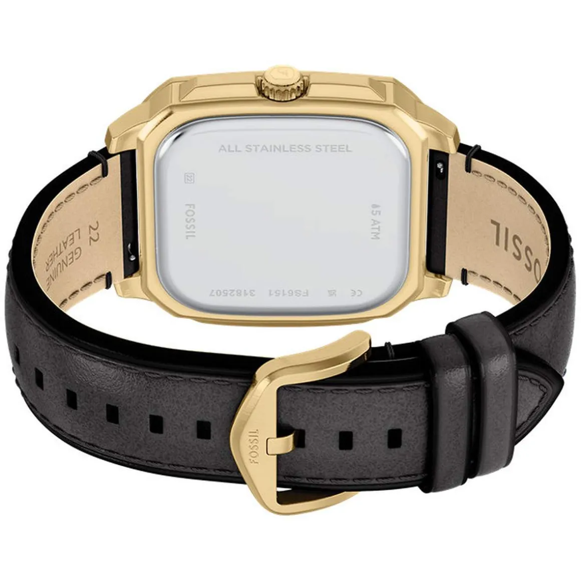 Montre FOSSIL crosby homme bracelet cuir noir