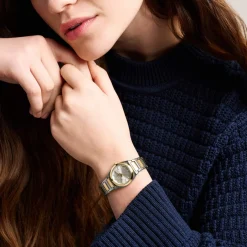 Montre FOSSIL everett femme bracelet acier inoxydable bicolore jaune