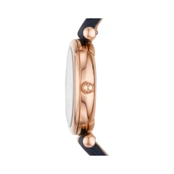 Montre Fossil femme acier doré rose cuir bleu