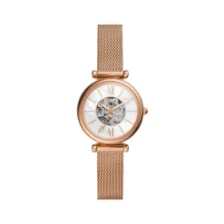 Montre FOSSIL femme automatique bracelet acier doré rose