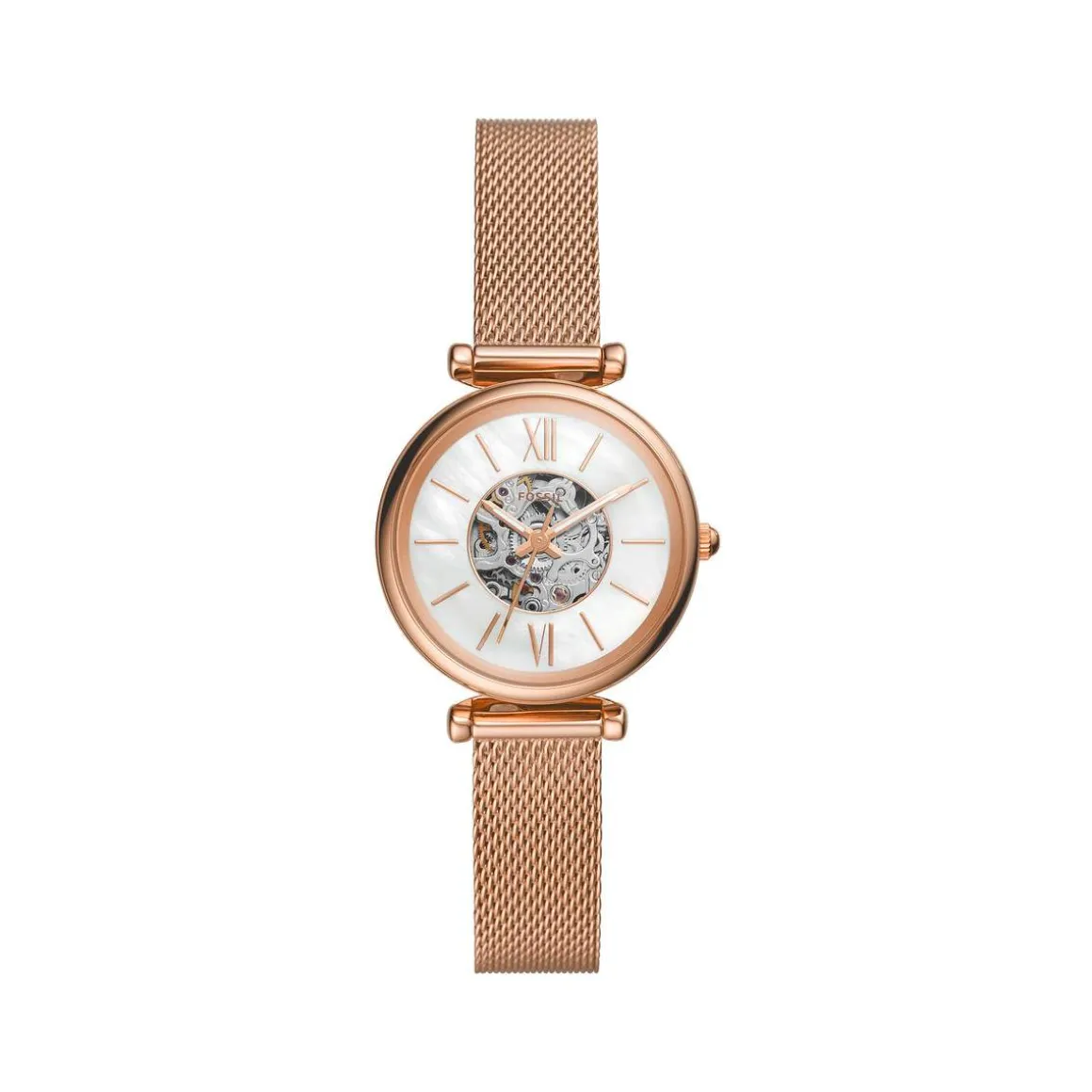 Montre FOSSIL femme automatique bracelet acier doré rose