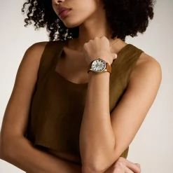 Montre FOSSIL gilmore femme bracelet cuir marron