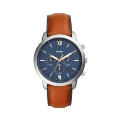 Montre Fossil homme chronographe acier cuir marron