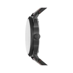 Montre FOSSIL Machine homme acier noir bracelet cuir marron