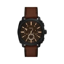 Montre FOSSIL machine homme bracelet cuir marron