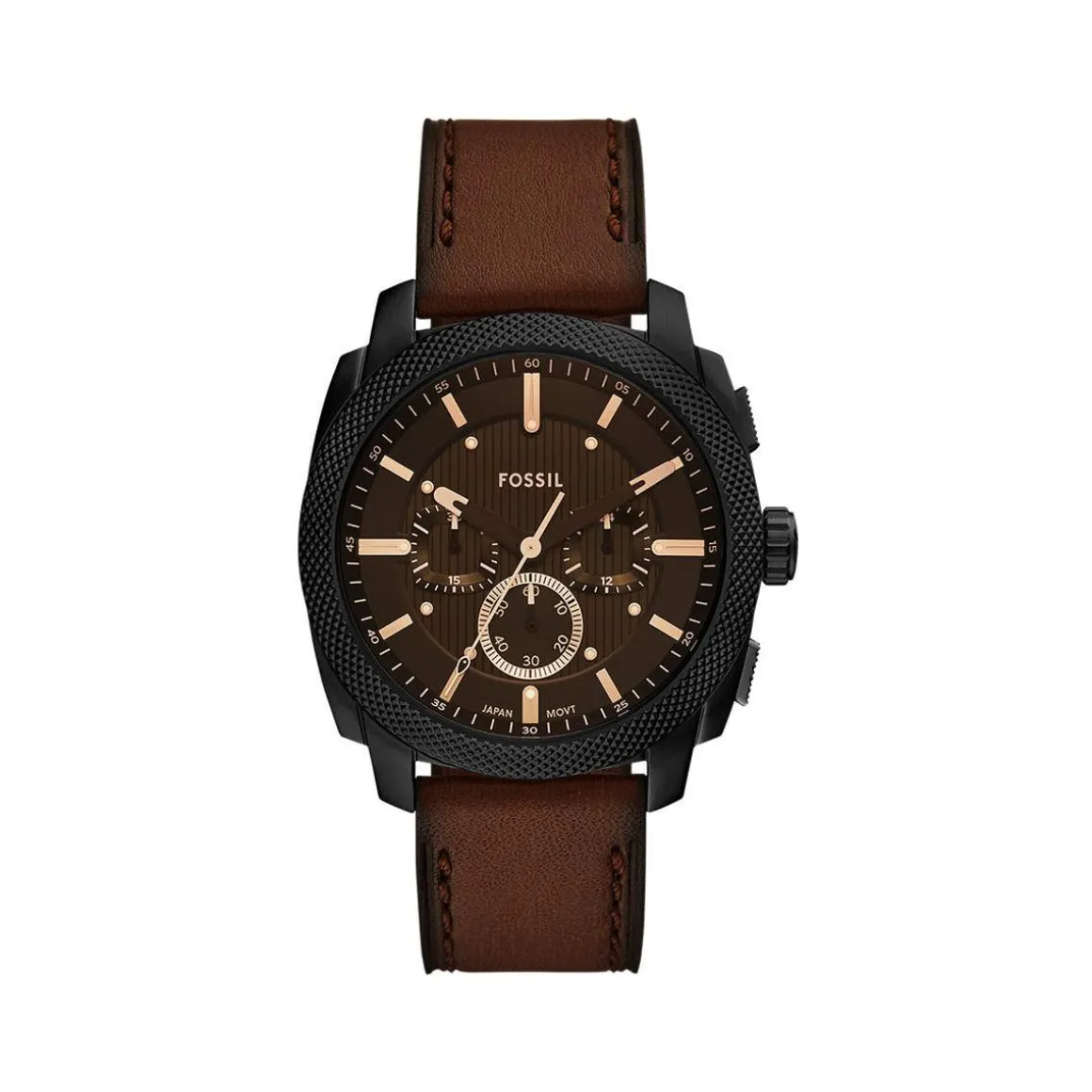 Montre FOSSIL machine homme bracelet cuir marron