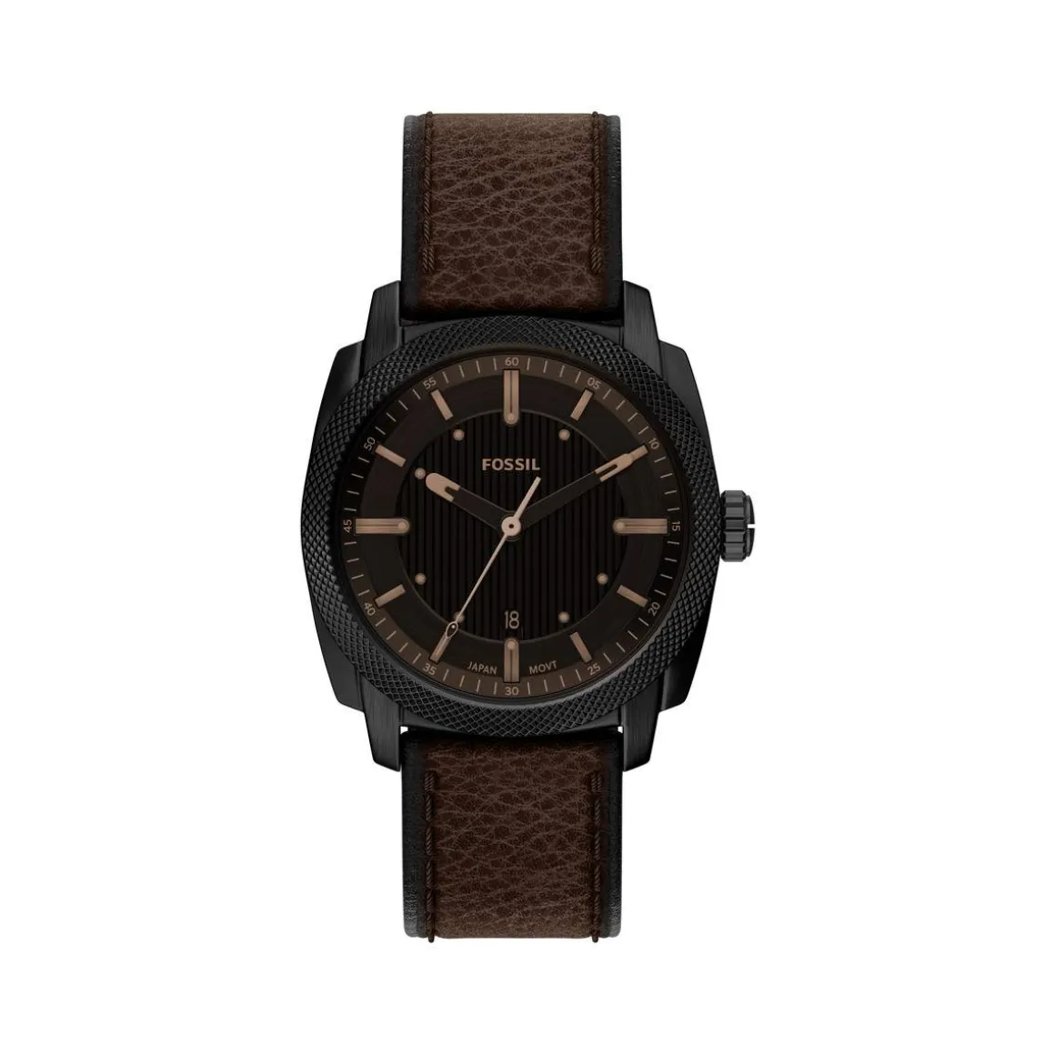 Montre FOSSIL machine homme bracelet cuir marron