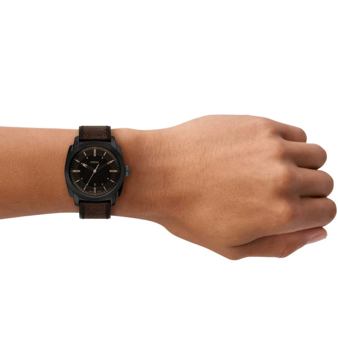 Montre FOSSIL machine homme bracelet cuir marron