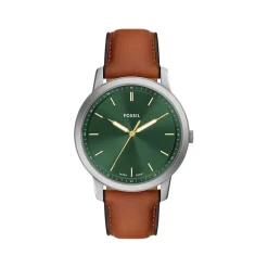 Montre FOSSIL minimalist homme bracelet cuir marron