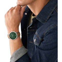 Montre FOSSIL Neutra homme chronographe, bracelet cuir marron