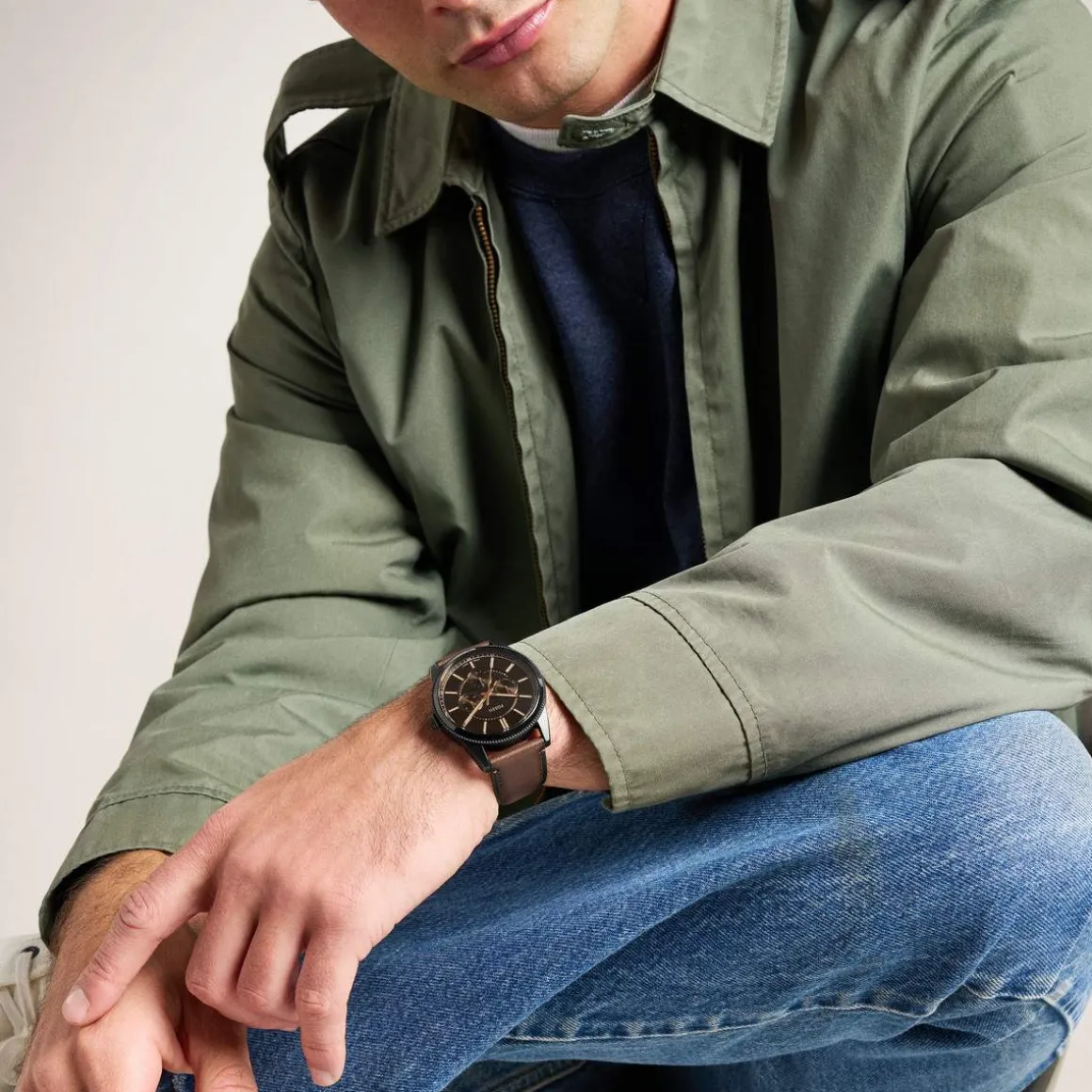 Montre FOSSIL pearson homme bracelet cuir marron