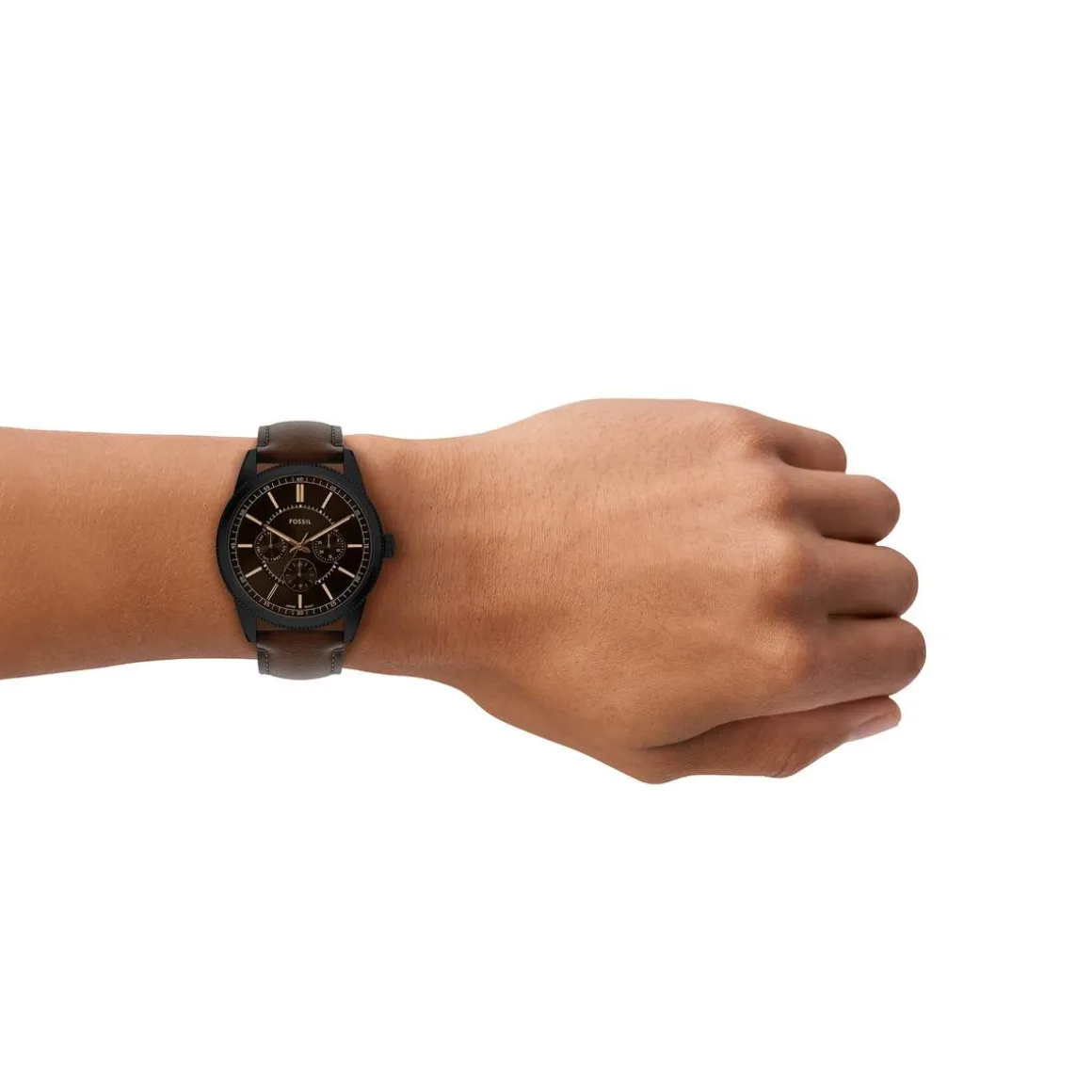 Montre FOSSIL pearson homme bracelet cuir marron