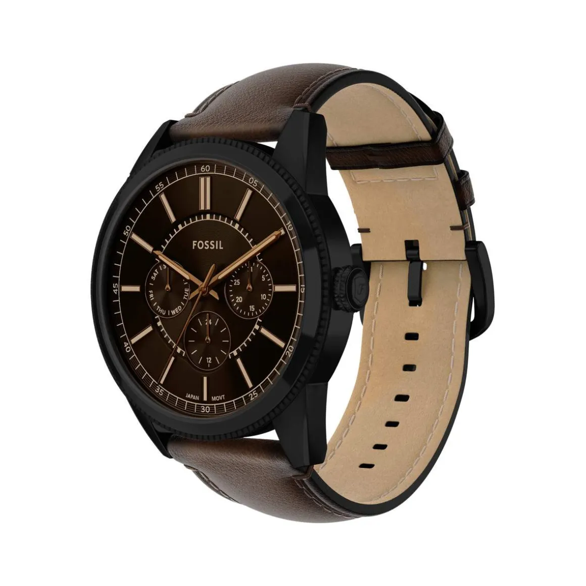 Montre FOSSIL pearson homme bracelet cuir marron