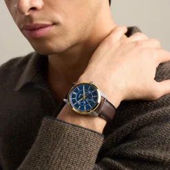 Montre FOSSIL pearson homme bracelet cuir marron