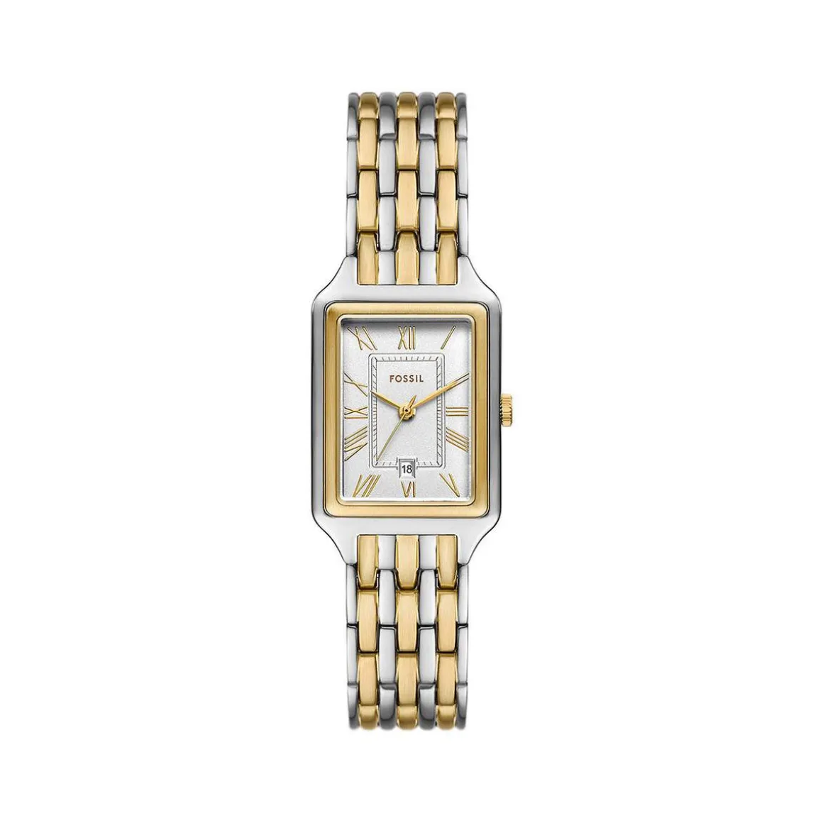 Montre fossil raquel femme bracelet acier inoxydable bicolore cadran 23mm