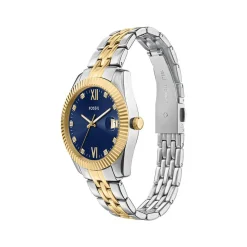 Montre FOSSIL scarlette femme bracelet acier inoxydable bicolore jaune