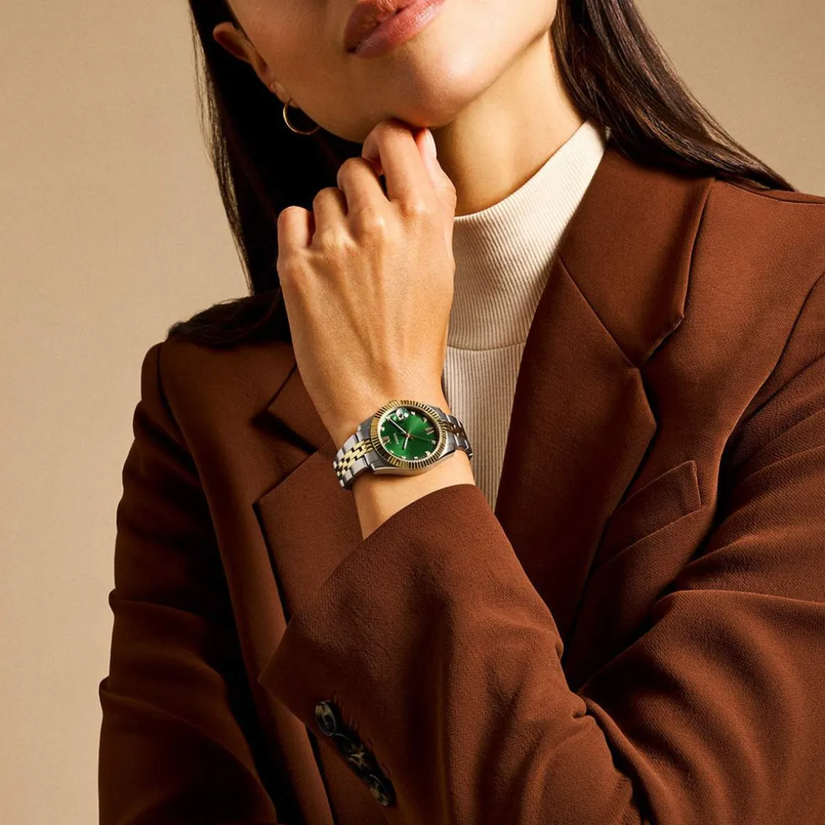 Montre FOSSIL scarlette femme bracelet acier inoxydable bicolore