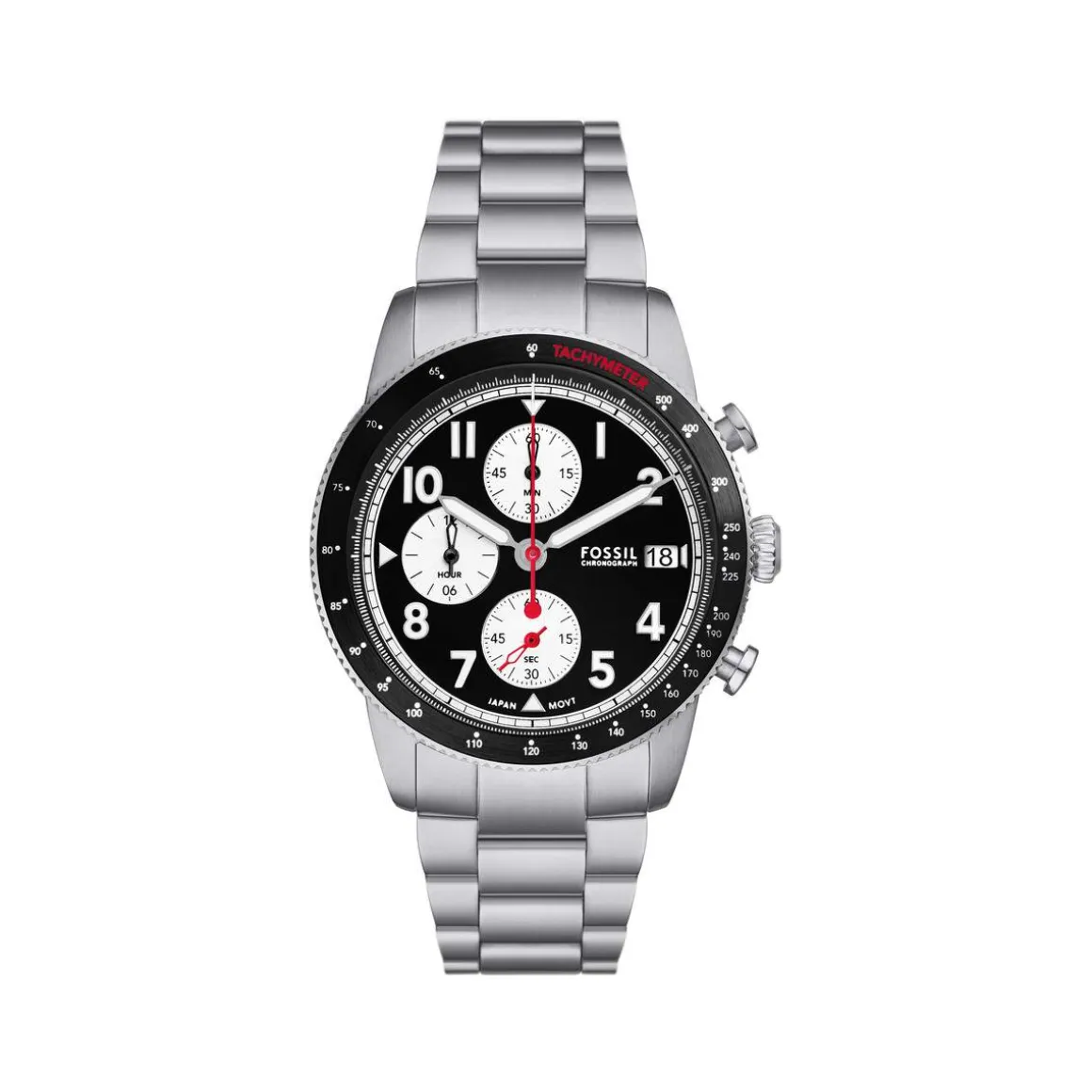 Montre FOSSIL sport tourer homme bracelet acier inoxydable argent