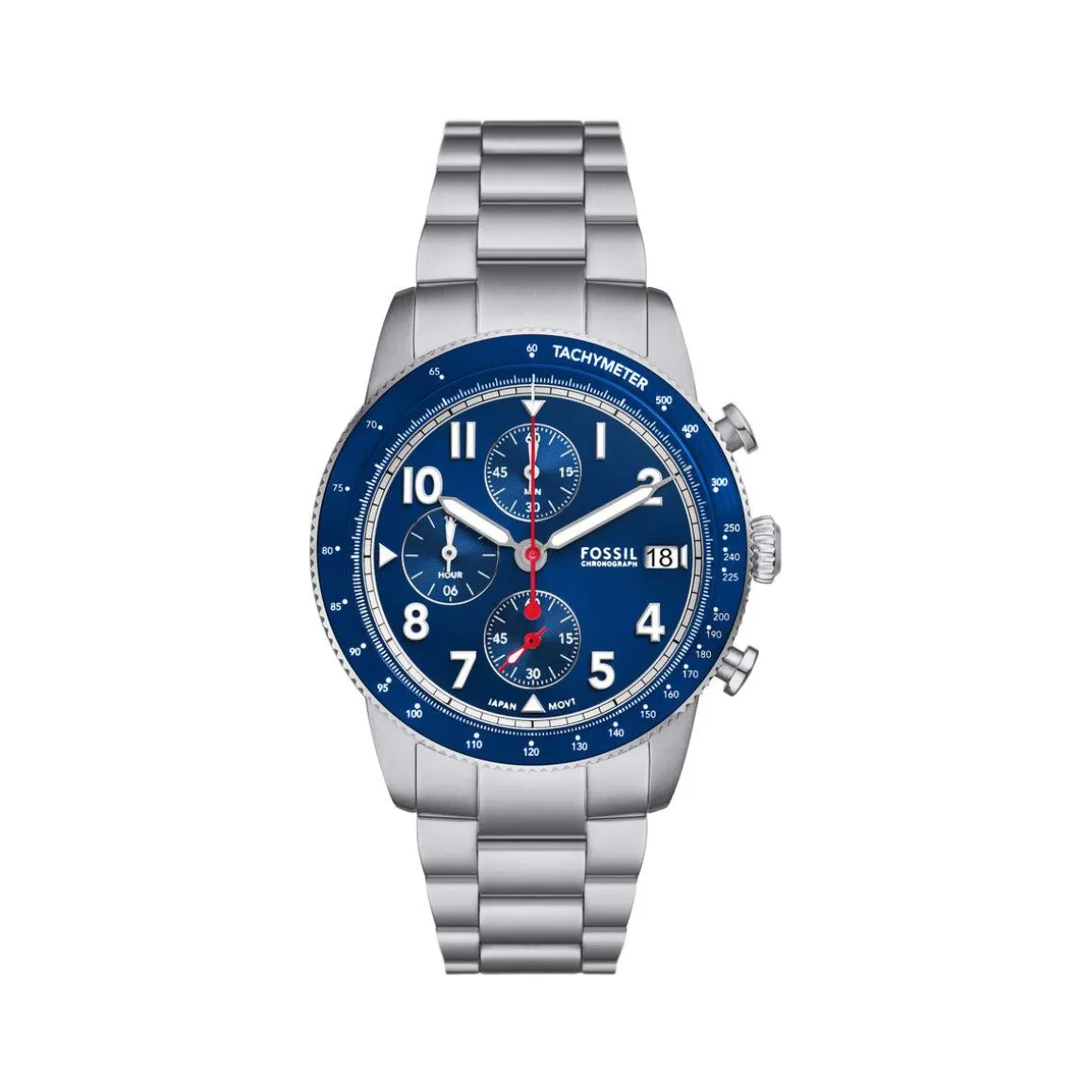 Montre FOSSIL sport tourer homme bracelet acier inoxydable argent