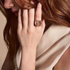 Montre FOSSIL watch ring femme bracelet acier inoxydable doré rose