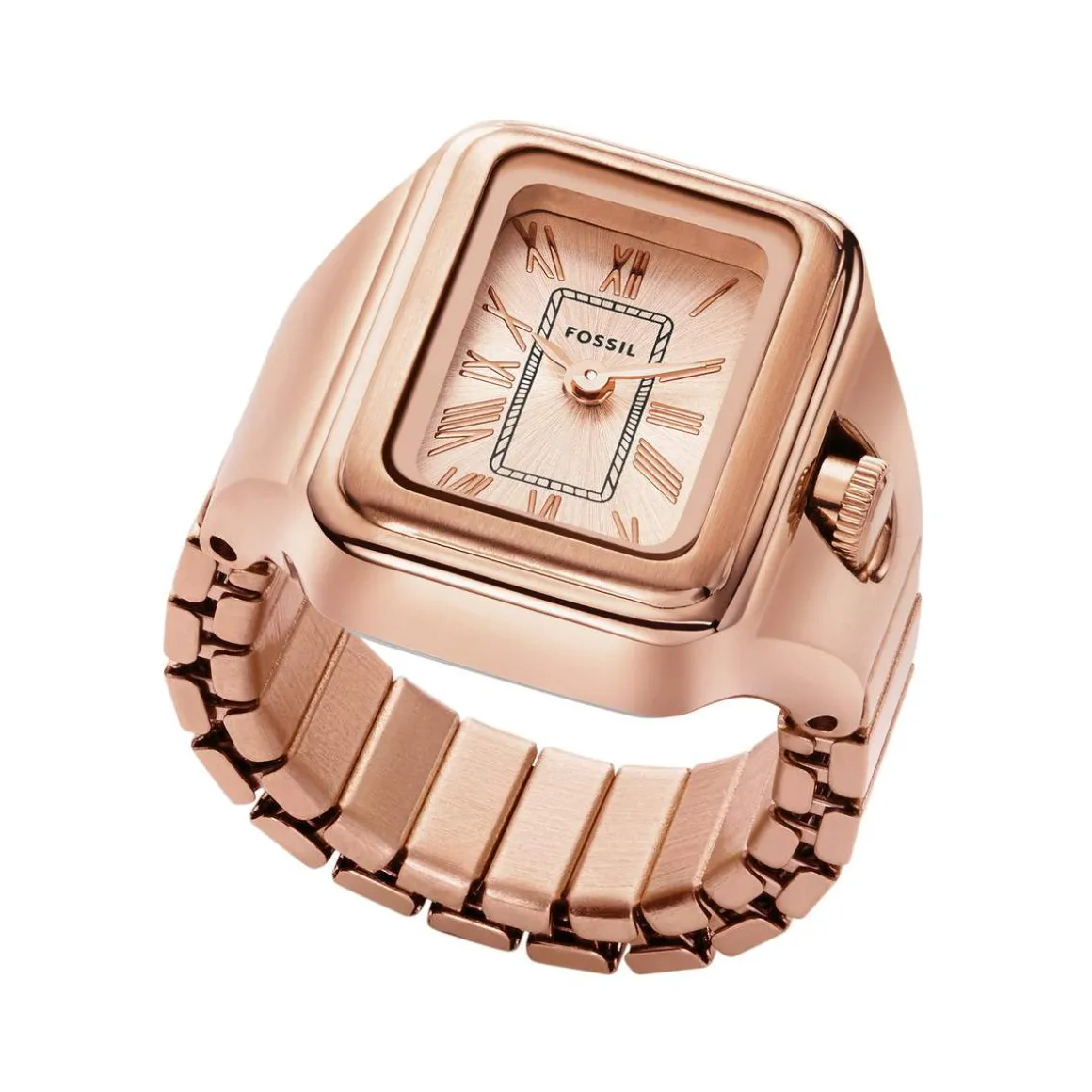 Montre FOSSIL watch ring femme bracelet acier inoxydable doré rose