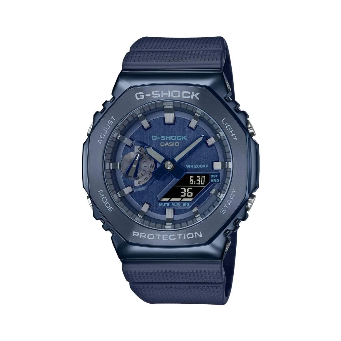 Montre G-SHOCK homme acier bracelet résine bleue